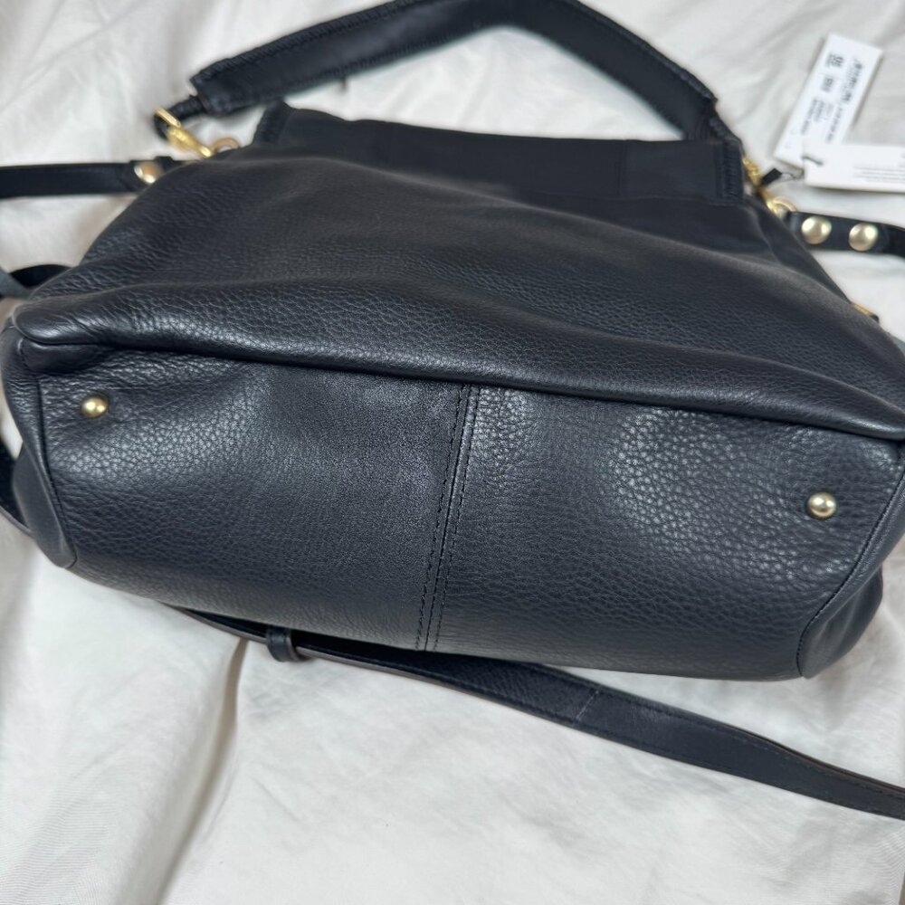 NWT All For Love Convertible Leather Shoulder Bag In Natural Shearling - Picture 9 of 15